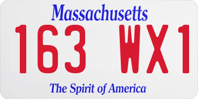 MA license plate 163WX1