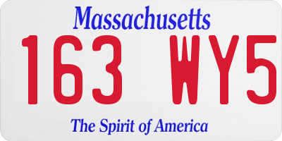 MA license plate 163WY5