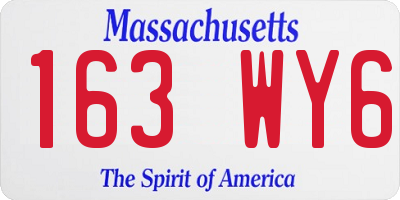 MA license plate 163WY6