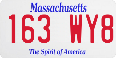 MA license plate 163WY8