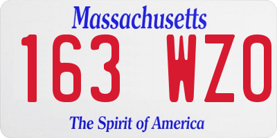 MA license plate 163WZ0