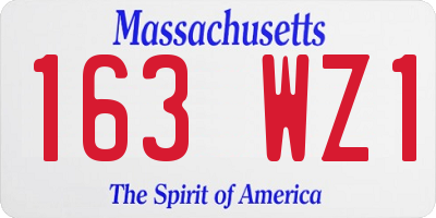 MA license plate 163WZ1