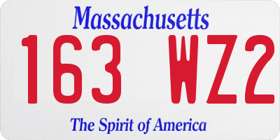 MA license plate 163WZ2