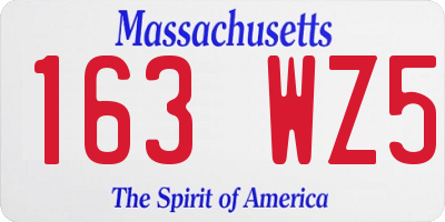 MA license plate 163WZ5