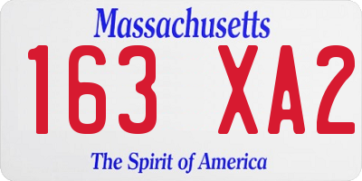MA license plate 163XA2