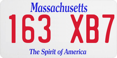 MA license plate 163XB7