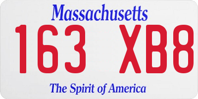 MA license plate 163XB8