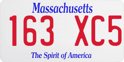 MA license plate 163XC5