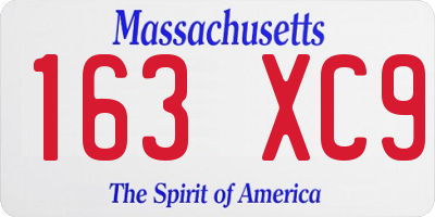 MA license plate 163XC9
