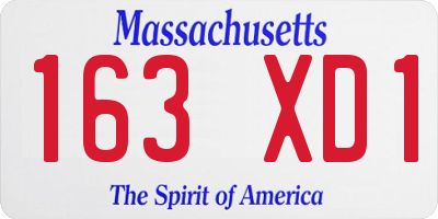 MA license plate 163XD1