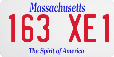 MA license plate 163XE1