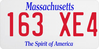 MA license plate 163XE4