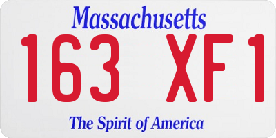 MA license plate 163XF1