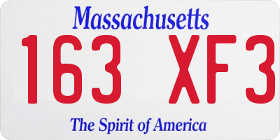 MA license plate 163XF3
