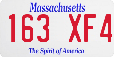 MA license plate 163XF4