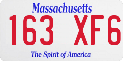 MA license plate 163XF6