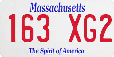 MA license plate 163XG2