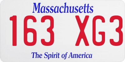 MA license plate 163XG3