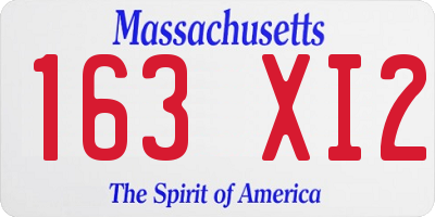 MA license plate 163XI2