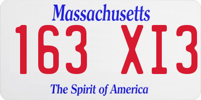 MA license plate 163XI3