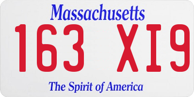 MA license plate 163XI9