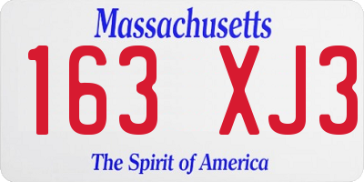 MA license plate 163XJ3