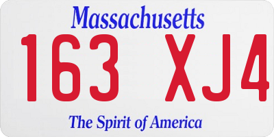 MA license plate 163XJ4