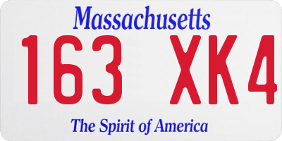 MA license plate 163XK4