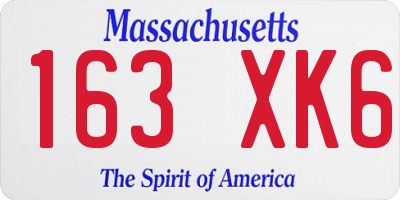 MA license plate 163XK6