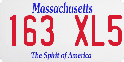 MA license plate 163XL5