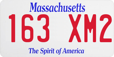 MA license plate 163XM2