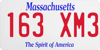 MA license plate 163XM3