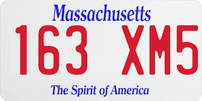 MA license plate 163XM5