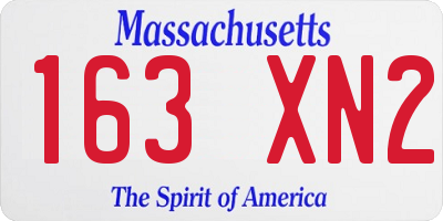 MA license plate 163XN2