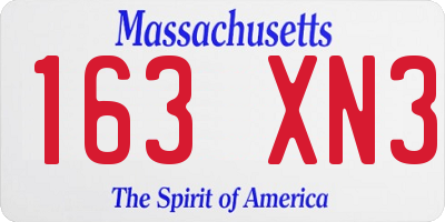 MA license plate 163XN3