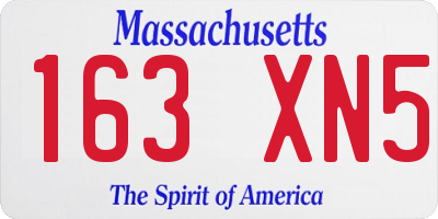 MA license plate 163XN5