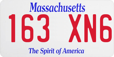MA license plate 163XN6