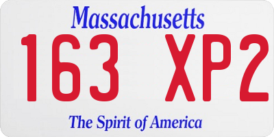 MA license plate 163XP2