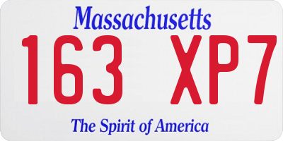 MA license plate 163XP7