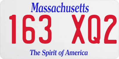 MA license plate 163XQ2