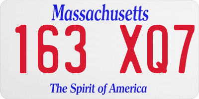 MA license plate 163XQ7