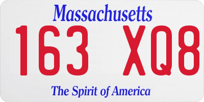 MA license plate 163XQ8