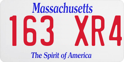 MA license plate 163XR4
