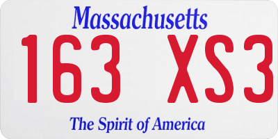 MA license plate 163XS3