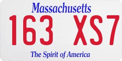MA license plate 163XS7