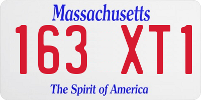 MA license plate 163XT1