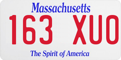 MA license plate 163XU0