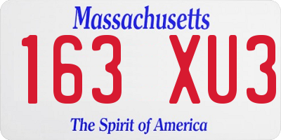 MA license plate 163XU3