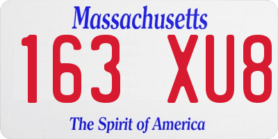 MA license plate 163XU8