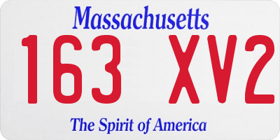 MA license plate 163XV2